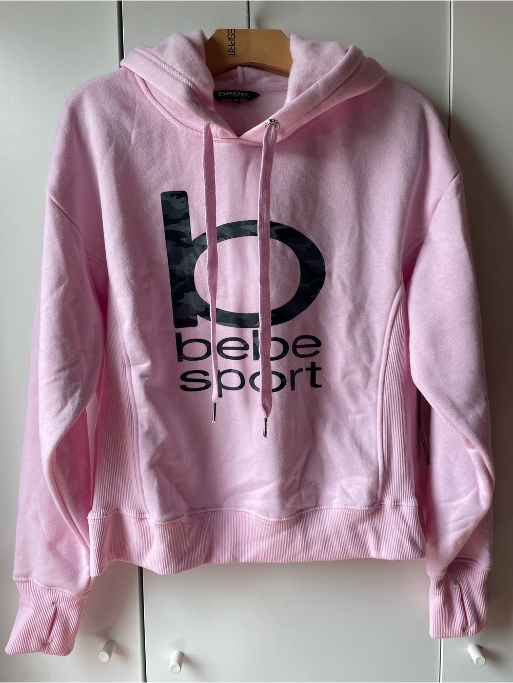 bebe Pink Logo Pullover Hoodie